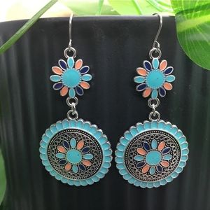 2.5” Silver-tone Earring Set Bohemian Retro Drop Dangle Hook.